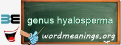 WordMeaning blackboard for genus hyalosperma